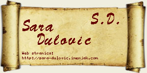 Sara Dulović vizit kartica